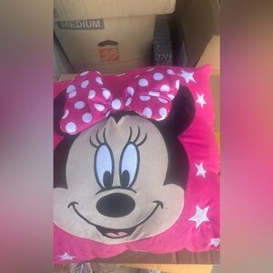 Pink Minnie Mouse Pillow with Bow